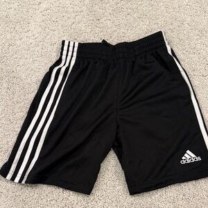 Adidas Kids Black and White Striped Shorts